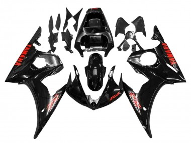 Best 2003-2004 Yamaha YZF R6 Motorcycle Fairings - Glossy Black Red UK