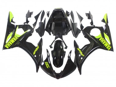 Best 2003-2004 Yamaha YZF R6 Motorcycle Fairings - Glossy Black Neon Yellow UK