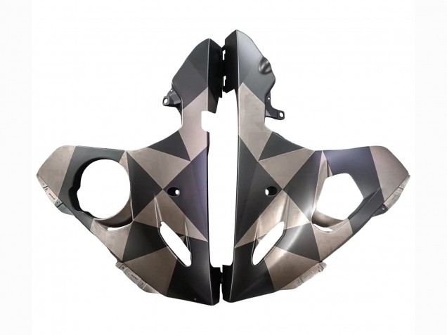 2003-2004 Yamaha YZF R6 Motorcycle Fairings - Grey Matte Black Geometric UK