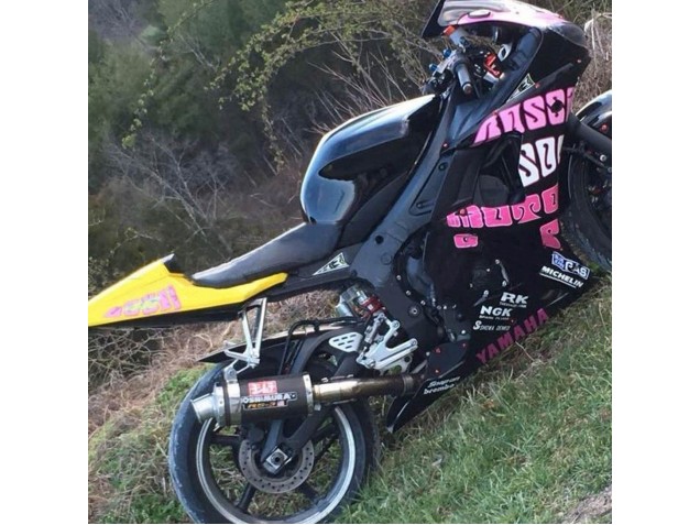 2003-2004 Yamaha YZF R6 Motorcycle Fairings - Yellow Pink Glossy Black Rossi Repsol 46 UK