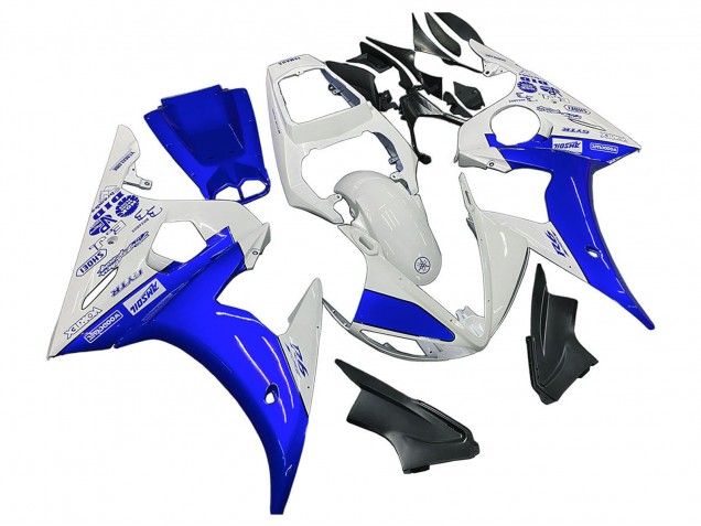 2003-2004 Yamaha YZF R6 Motorcycle Fairings - White Blue GYTR UK