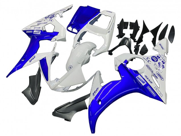2003-2004 Yamaha YZF R6 Motorcycle Fairings - White Blue GYTR UK