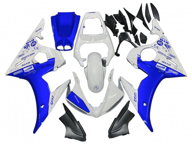 2003-2004 Yamaha YZF R6 Motorcycle Fairings - White Blue GYTR UK