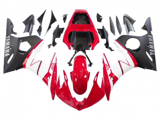 2003-2004 Yamaha YZF R6 Motorcycle Fairings - Red White Matte Black UK
