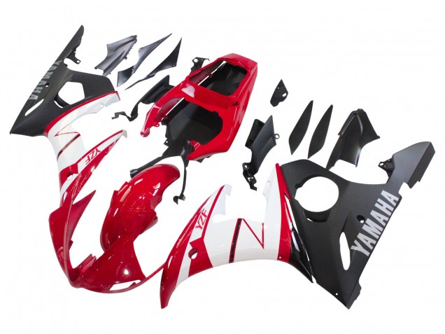 2006-2009 Yamaha YZF R6S Motorcycle Fairings - Red White Matte Black UK