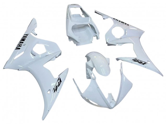2003-2004 Yamaha YZF R6 Motorcycle Fairings - White Black Decals UK