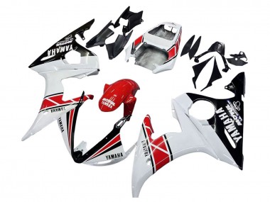 Best 2003-2004 Yamaha YZF R6 Motorcycle Fairings - White Red Glossy Black Motul UK