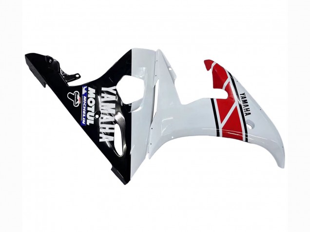 2003-2004 Yamaha YZF R6 Motorcycle Fairings - White Red Glossy Black Motul UK