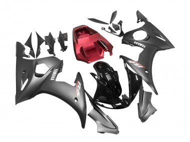 Best 2003-2004 Yamaha YZF R6 Motorcycle Fairings - Red Glossy Black Matte Black UK