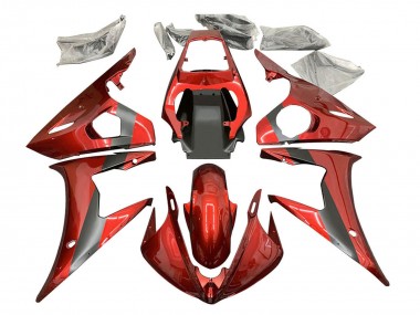 Best 2003-2004 Yamaha YZF R6 Motorcycle Fairing - Red Matte Black UK