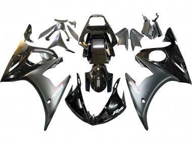 Best 2003-2004 Yamaha YZF R6 Motorcycle Fairings - Glossy Black Matte Black Gold Chameleon UK