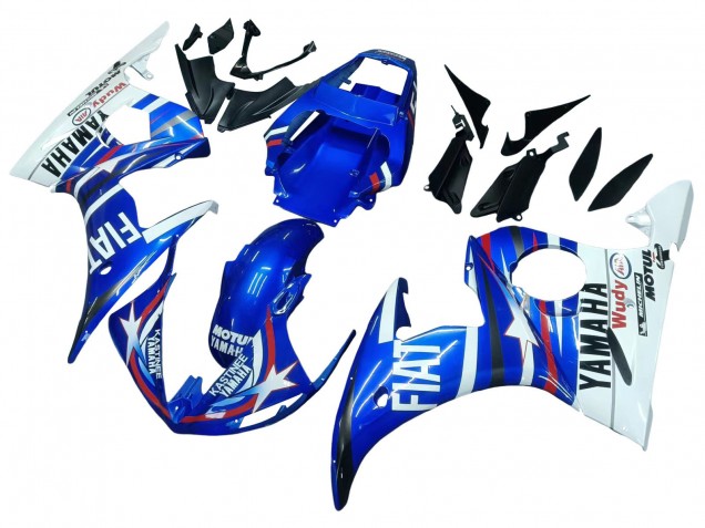 2005 Yamaha YZF 600 R6 Motorcycle Fairings - Blue White Red Motul Michelin Fiat UK