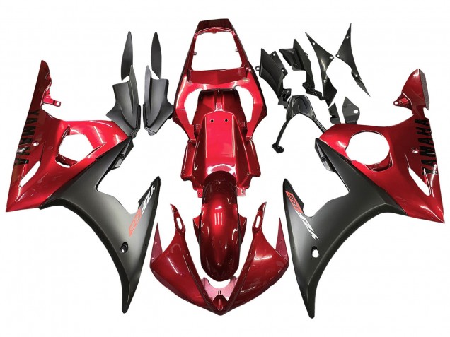 2005 Yamaha YZF 600 R6 Motorcycle Fairing - Red Matte Black UK