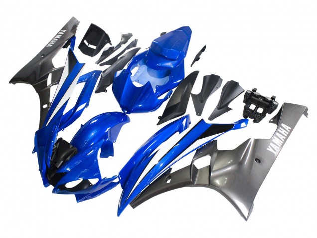 2006-2007 Yamaha YZF 600 R6 Motorcycle Fairings - Blue White Glossy Black UK