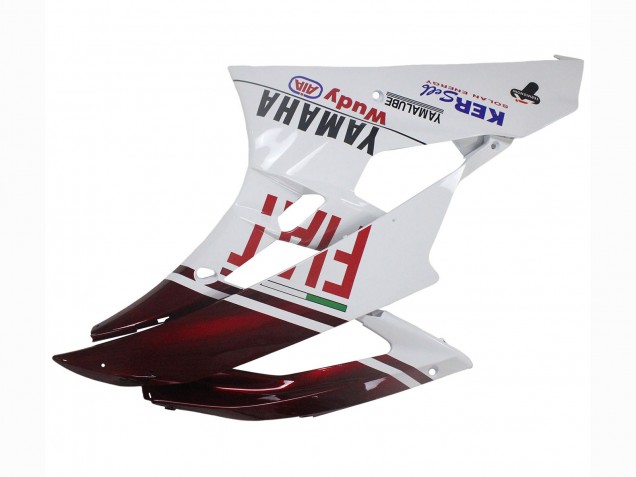 2006-2007 Yamaha YZF 600 R6 Motorcycle Fairings - White Maroon Red Fiat Acer Yamalube UK