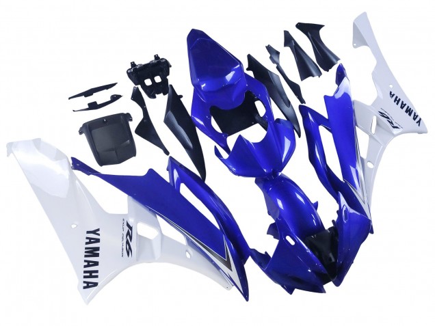 2006-2007 Yamaha YZF 600 R6 Motorcycle Fairings - White Blue Black UK