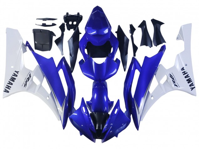 2006-2007 Yamaha YZF 600 R6 Motorcycle Fairings - White Blue Black UK