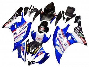 Best 2006-2007 Yamaha YZF 600 R6 Motorcycle Fairings - White Blue Black Fimer Volvo Yamalube Sterilgarda UK