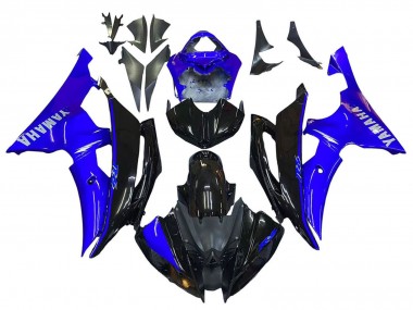 Best 2008-2016 Yamaha YZF 600 R6 Motorcycle Fairings - Blue Glossy Black UK