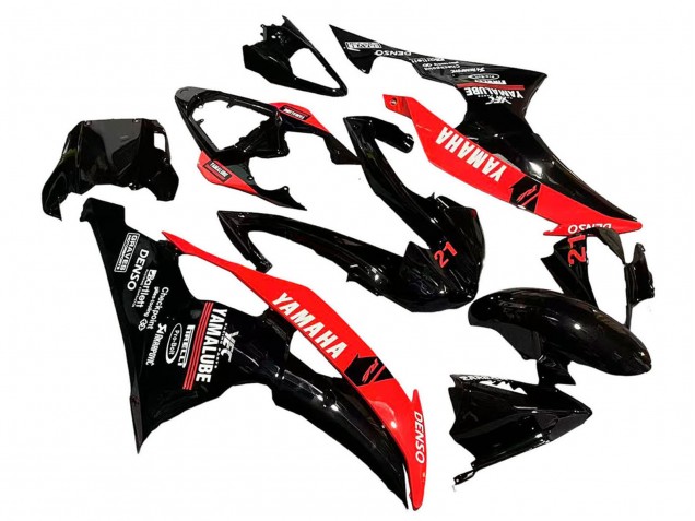 2008-2016 Yamaha YZF 600 R6 Motorcycle Fairings - Red Glossy Black DENSO Yamalube 21 UK
