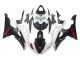 2008-2016 Yamaha YZF 600 R6 Motorcycle Fairings - White Matte Black Red Decals UK