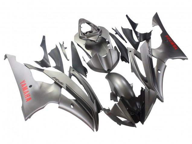 2008-2016 Yamaha YZF 600 R6 Motorcycle Fairings - Matte Grey Red Decals UK