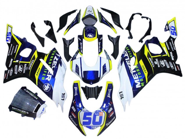 2017-2023 Yamaha YZF 600 R6 Motorcycle Fairings - White Yellow Blue UK