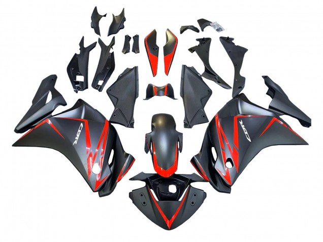 2011-2015 Honda CBR250RR Motorcycle Fairings - Matte Black Red Stripe UK