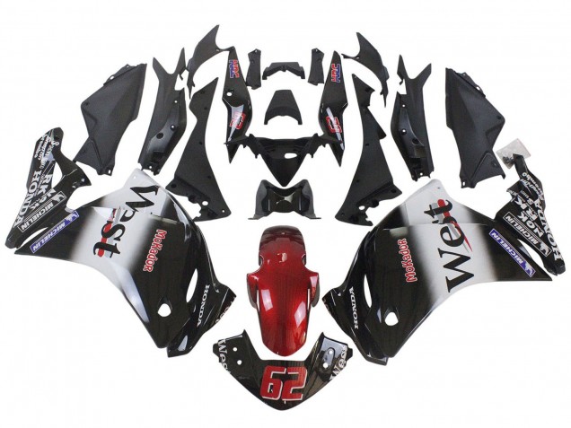 2011-2015 Honda CBR250RR Motorcycle Fairings - Glossy Black White West Red HRC 62 UK