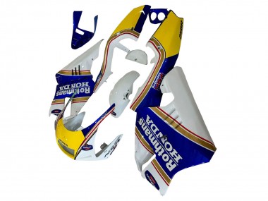 Best 1994-1996 Honda NSR250 Motorcycle Fairings - White Blue Yellow Gold Rothmans UK
