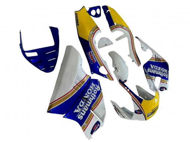 1994-1996 Honda NSR250 Motorcycle Fairings - White Blue Yellow Gold Rothmans UK