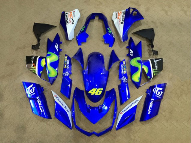 2010-2013 Kawasaki Z1000 Motorcycle Fairings - White Blue Yellow Monster UK