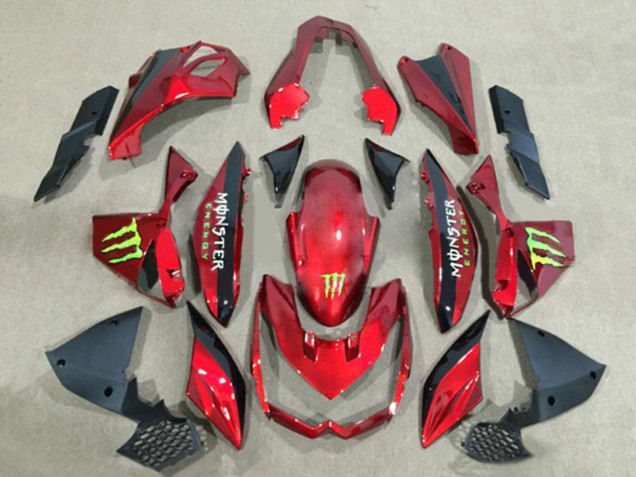 2010-2013 Kawasaki Z1000 Motorcycle Fairings - Red Glossy Black Green Monster UK