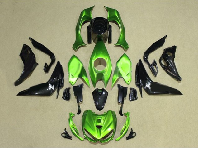 2014-2019 Kawasaki Z1000 Motorcycle Fairings - Green Glossy Black UK