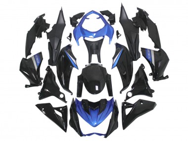 Best 2014-2019 Kawasaki Z1000 Motorcycle Fairings - Blue Glossy Black UK
