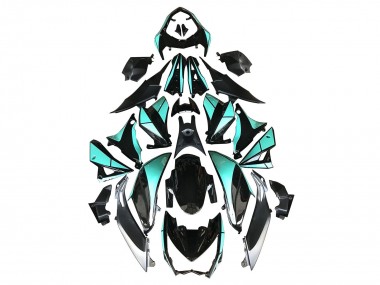 Best 2014-2019 Kawasaki Z1000 Motorcycle Fairings - Light Blue Glossy Black Silver UK