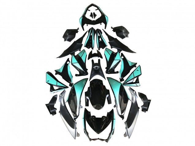 2014-2019 Kawasaki Z1000 Motorcycle Fairings - Light Blue Glossy Black Silver UK