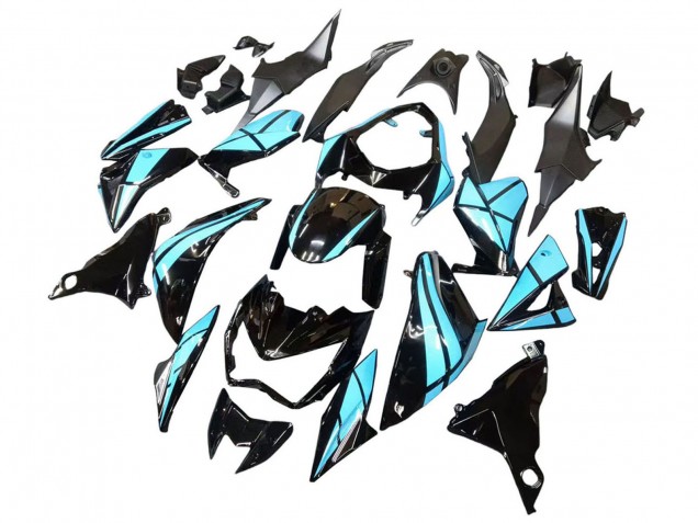 2013-2018 Kawasaki Z800 Motorcycle Fairings - Light Blue Glossy Black UK