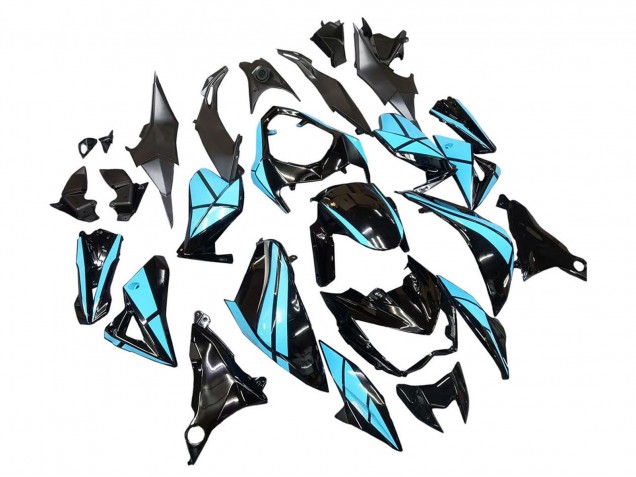2013-2018 Kawasaki Z800 Motorcycle Fairings - Light Blue Glossy Black UK