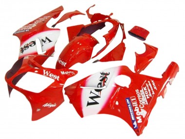 Best 2000-2001 Kawasaki ZX12R Motorcycle Fairings - Red White Black West UK