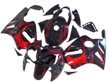 Best 2000-2001 Kawasaki ZX12R Motorcycle Fairings - Glossy Black Red UK