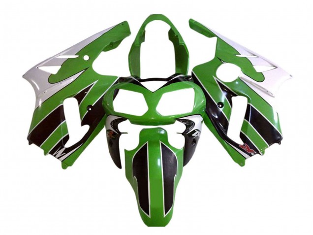 2002-2006 Kawasaki ZX12R Motorcycle Fairings - White Green Black UK