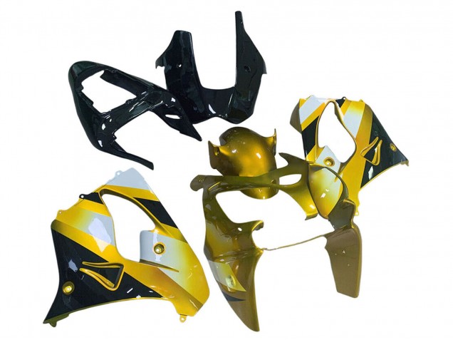2000-2001 Kawasaki ZX9R Motorcycle Fairings - Gold White Black UK