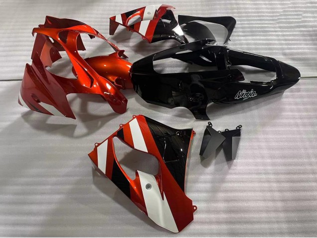 2002-2003 Kawasaki ZX9R Motorcycle Fairings - Red White Glossy Black UK