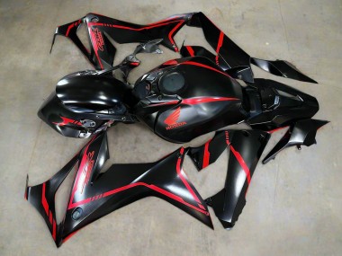 Best 2021-2023 Honda CBR650R Motorcycle Fairings - Glossy Black Red Stripe UK