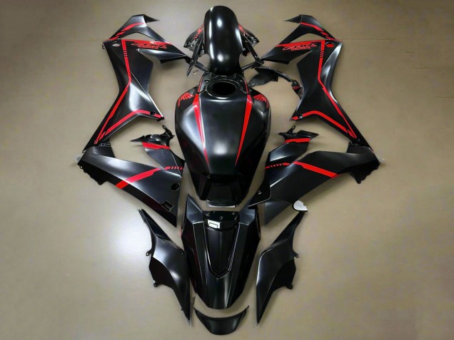 2021-2023 Honda CBR650R Motorcycle Fairings - Glossy Black Red Stripe UK