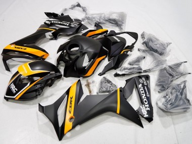 Best 2021-2023 Honda CBR650R Motorcycle Fairings - Matte Black Yellow HRC UK