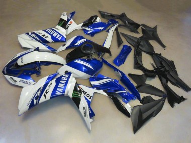 Best 2015-2018 Yamaha YZF R3/R25 Motorcycle Fairings - White Blue Yamalube ENEOS Monster UK
