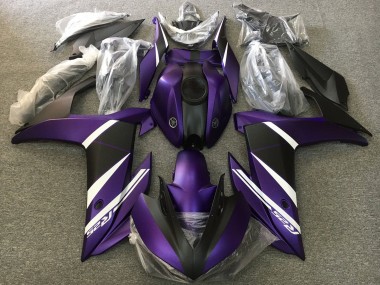 Best 2015-2018 Yamaha YZF R3/R25 Motorcycle Fairings - White Purple Matte Black UK
