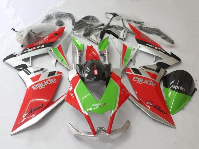 2009-2015 Aprilia RSV4 1000 Motorcycle Fairing - Red Silver Green Black UK
